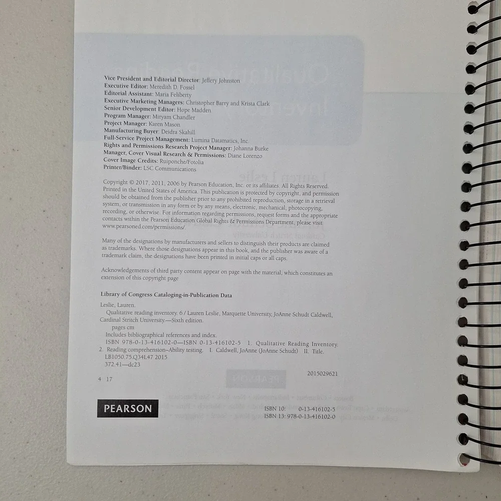 Qualitative Reading Inventory (6th Edition) - Spiral-bound - VERY GOOD